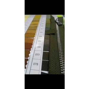 85 cm 1 Adet Parlak Gümüş Diş 5 No Metal Separe Fermuar Açık Haki Renk