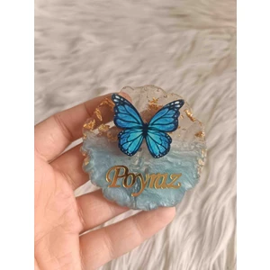 10 Adet Mavi Kelebekli Epoksi Magnet Yenidoğan Doğum Günü Mevlüt Hediyelikleri