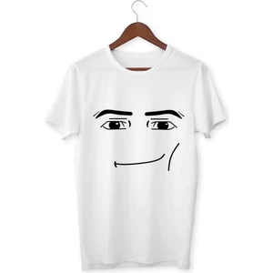 Alpşan Ticaret Roblox Face Man Tişört Beyaz  Tshirt Roblox Tişört