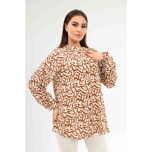 Moda Şen Desenli Pamuklu Kadın Gömlek