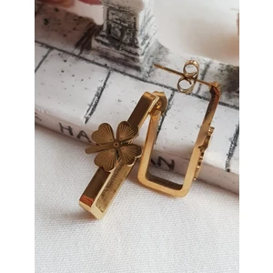 Yonca Çelik Küpe Gold Renk