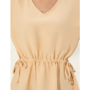 Pierre Cardin Kadın Bej Comfort Fit Kısa Kollu Bluz 50252151-VR011