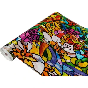 176-0647 Çok Renkli Kendinden Yapışkanlı Cam Vitray Folyo (45 cm x 1 Mt)