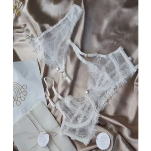 Sparkle & Glimmer Lucy White - Kadın Beyaz Dantel Sütyen Tanga Iç Çamaşır Takımı