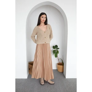 Düğmeli V Yaka Triko Hırka