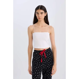 Crop Pamuklu Beyaz Askılı Atlet-Fall in Love Y2249AZ25SP