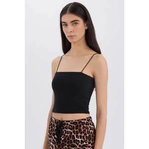 Crop Pamuklu Siyah Askılı Atlet-Fall in Love Y2249AZ25SP