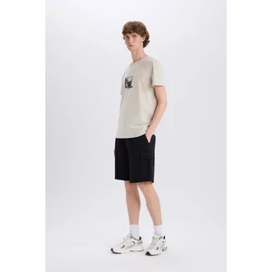 Regular Fit Beli Bağcıklı Kargo Cepli Şort D9494AX25SM