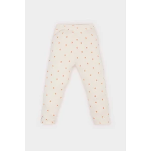 Kız Bebek Kalp Desenli Beli Lastikli Fitilli Kaşkorse Tayt