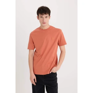 %100 Pamuk Regular Fit Bisiklet Yaka Baskılı Kısa Kollu Tişört D5563AX25SP