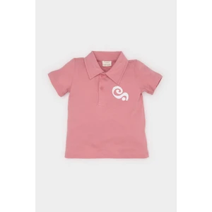 Erkek Bebek Polo Yaka Baskılı Pike Kısa Kollu Tişört E5314A525SM