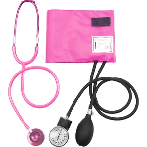 De Beers Tıbbi Pembe Tansiyon Aleti Bp Manşet Manometre Kol Aneroid Sfigmomanometre Sevimli Çift Başlı Kardiyoloji Stetoskopu ile (Yurt Dışından)