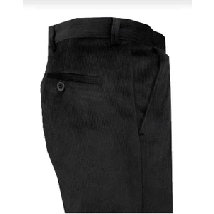 Klasik Kesim Siyah Kadife Pantolon