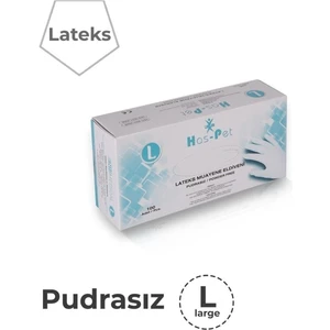 Haspet Pudrasız Muayene Eldiveni Large 100'lü