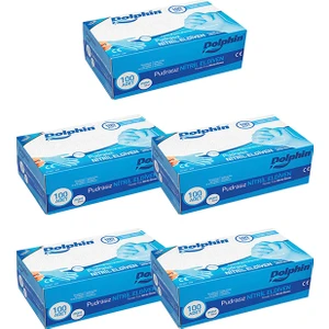 Mavi Nitril Eldiven Pudrasız (M) 100lü Paket 5 Adet