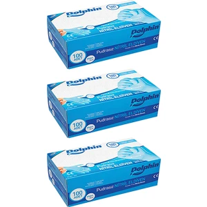 Mavi Nitril Eldiven Pudrasız (M) 100lü Paket 3 Adet