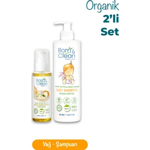 Born & Clean Organik Sertifikalı Şampuan ve Yağ 2'li Set