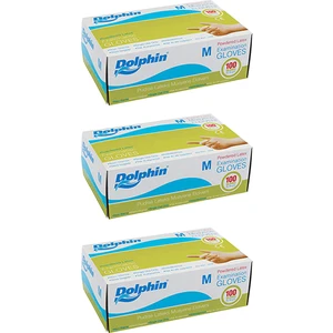 Beyaz Lateks Eldiven Pudralı (M) 100lü Paket 3 Adet