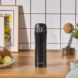 Pluton Çelik Sızdırmaz Termos 450 ml Siyah