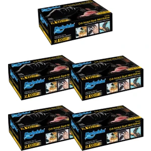 Çok Amaçlı Siyah Nitril Eldiven (XL) 100lü Paket 5 Adet (Gıdaya Uygun)
