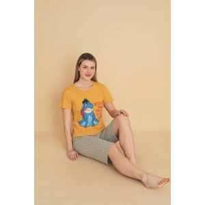 Sude Homewear Kadın Desenli Kaprili Pijama Takımı