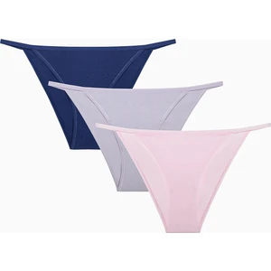 Strappy Pamuklu 3lü Çok Renkli Slip Külot