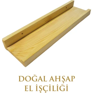 Tree Soul Doğal Ahşap - Duvar Rafı U Şekil - Vintage Stil Ofis Rafı - Oturma Odası Yatak Odası Dekoru - 1  Adet - 45 cm