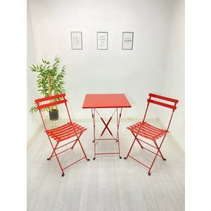 My Metal Dekorasyon Katlanır Kare Masa ve Sandalye Tamamı Metal Dolu Demirden (Bahçe-Otel-Cafe-Balkon)