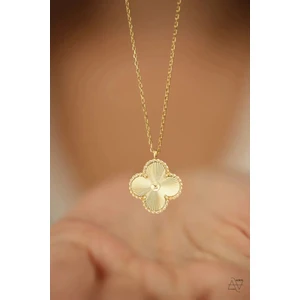 SS Selin Silver Yonca Model Kalemli Kolye Modern 925 Ayar Gümüş Kolye