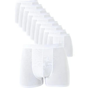 Arma Yıldız Erkek Beyaz Likralı Boxer 10'lu Paket
