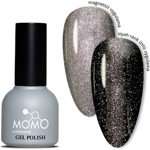Momo Professional Kristal Kedi Gözü Kalıcı Oje CE08, Yarı Şeffaf, Gümüş, 10 ml