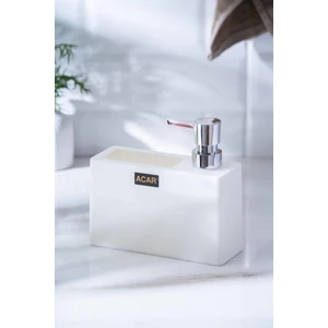 Astoria Akrilik Sünger Hazneli Sıvı Sabunluk - Beyaz/Silver