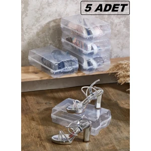 5 Adet Kadın Ayakkabı Saklama Kutusu Hava Delikli 5'li Saklama Seti -