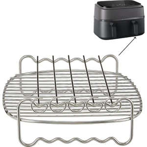 Philips 3000 Serisi Çift Hazneli Airfryer NA350/00 9 Lt Yağsız Fritöz Izgara Teli ve 5 Adet Şiş Uyumlu