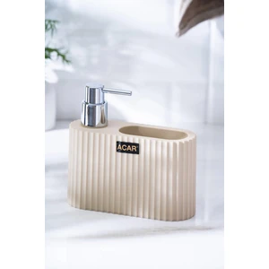 Astoria Akrilik Sünger Hazneli Sıvı Sabunluk - Krem/silver