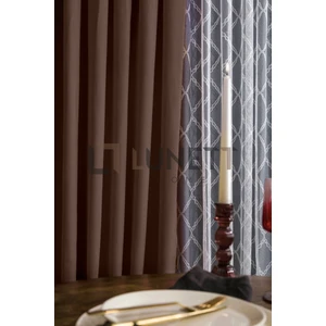 Kullanıma Kahverengi Sık Pile 1x3 Dikim Fon Perde Tek Kanat 9249