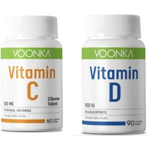 Vitamin C 60 Çiğneneblir Tablet+Vitamin D 90 Tablet-Vitamin Set