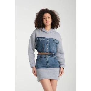 Kadın Denim Etekli Takım 1077