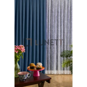 Kullanıma Parlement Mavisi Renk Sık Pile 1x3 Dikim Fon Perde Tek Kanat 9242