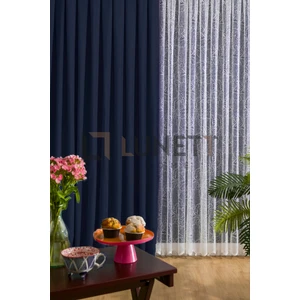 Kullanıma Lacivert Renk Sık Pile 1x3 Dikim Fon Perde Tek Kanat 9241