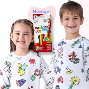 Boyanabilir Pijama Takımı + Özel Boya Kalemi Hediyeli ( Kız/erkek Çocuk Uzun Kollu Pijama)