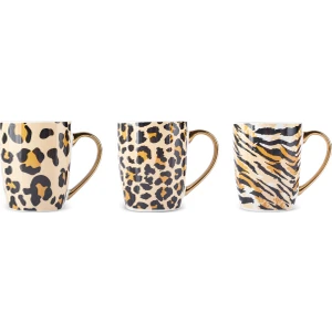 Leopar Desenli 3'Lü Kupa 360 Ml