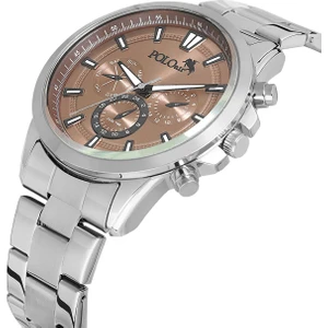 Polo Air Klasik Erkek Kol Saati Gümüş Kahverengi Renk PL-0969E3X