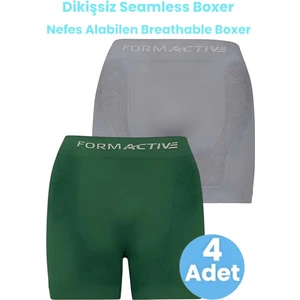 Erkek Dikişsiz/seamless Nefes Alabilen Boxer 4 Adet