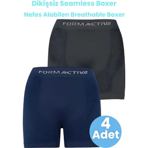 Erkek Dikişsiz/seamless Nefes Alabilen Boxer 4 Adet