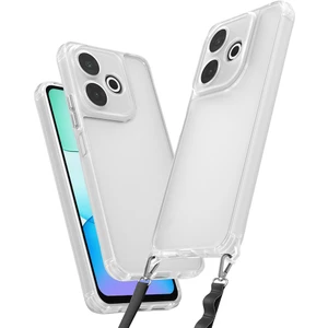 Xiaomi Redmi 13 4g Uyumlu Kılıf Airbagli Takılabilir Askı Aparatlı Zore Snap Silikon Kapak-Şeffaf