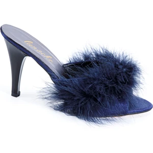 Lunoche Nightwear Tüylü Kadın Çeyiz Terliği Şık Günlük Ev Terliği Süslü Çeyiz Doğum Misafir Gelin Terliği