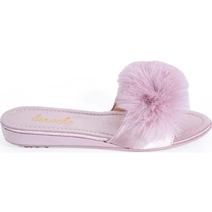 Lunoche Nightwear Tüylü Kadın Çeyiz Terliği Şık Günlük Ev Terliği Süslü Çeyiz Doğum Misafir Gelin Terliği