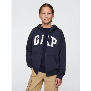 Erkek Çocuk Lacivert Relaxed Gap Logo Fermuarlı Sweatshirt