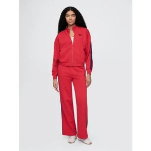 Kadın Kırmızı Vintage Soft Wide-Leg Gap Logo Eşofman Altı